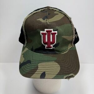 Indiana Hoosiers Camo Trucker Hat Distressed‎ New Era One Size